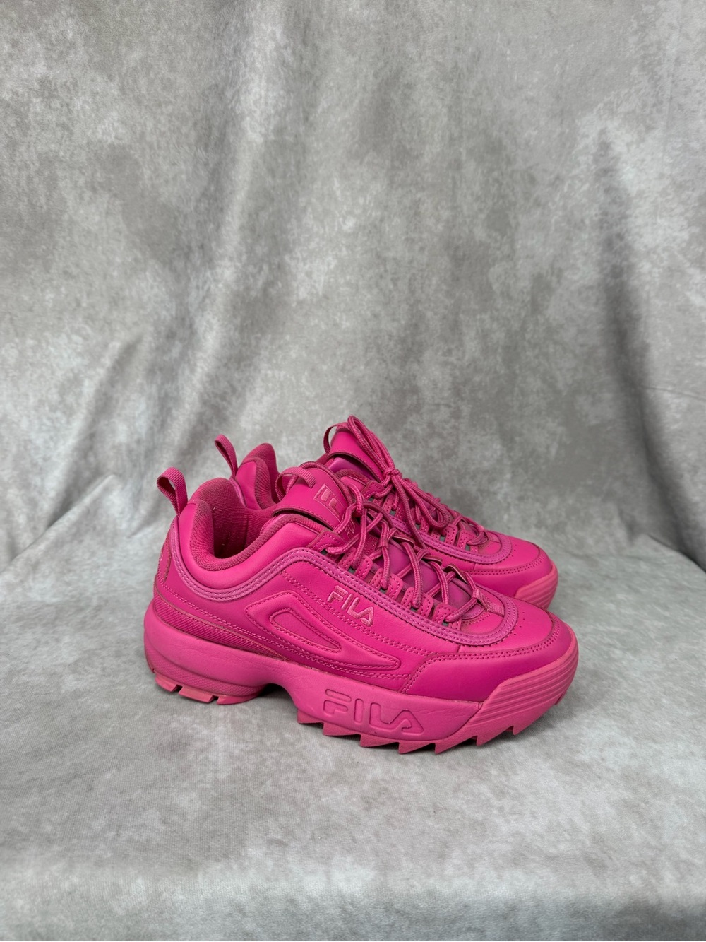 FILA Women's Chunky Neon Pink Platform Sneakers